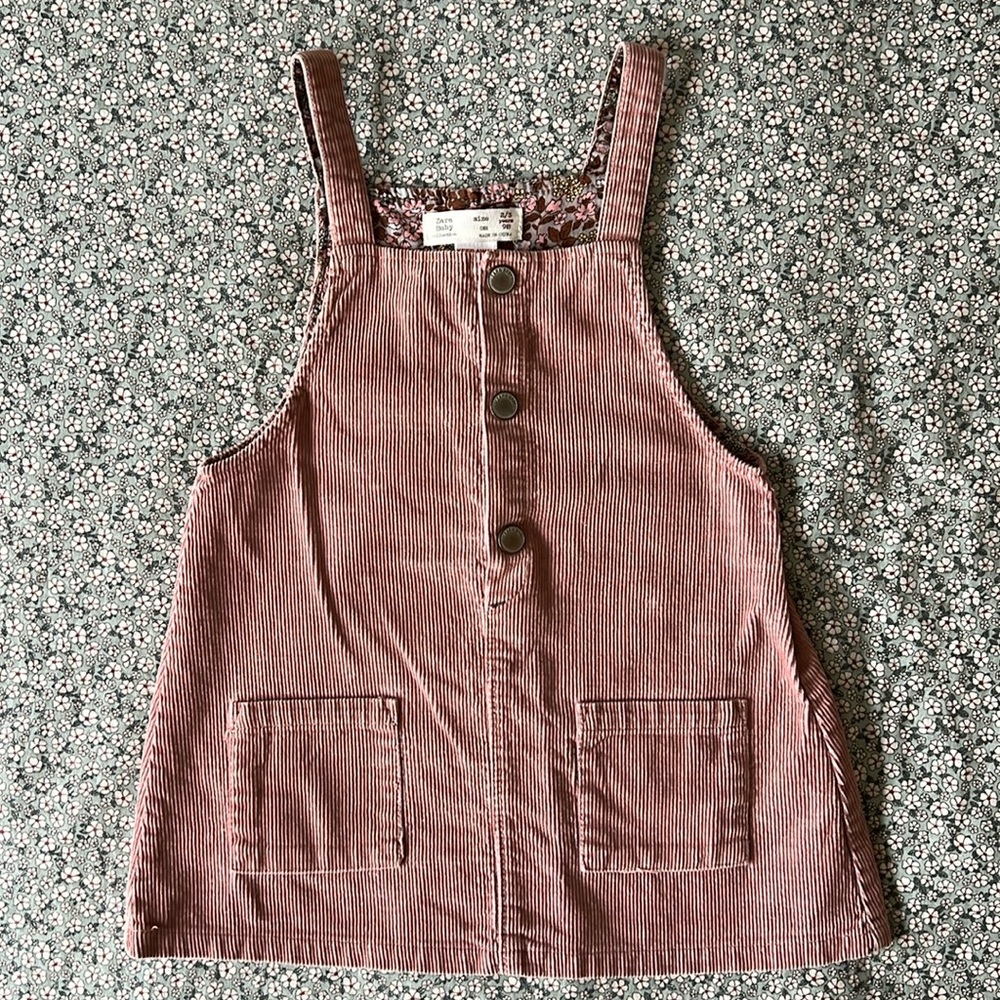 Zara Baby cord pinafore dress